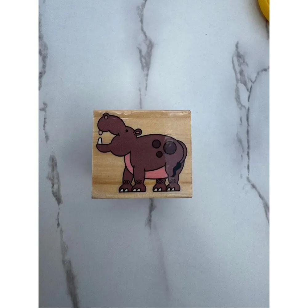 New Cartoon Hippo Rubber Stamp